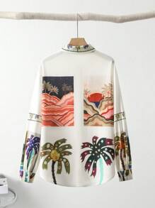 EMERY ROSE 2 Stücke Damen lässiges Urlaubsoutfit aus Hemd mit Knöpfen vorne und Hose, Herbst - Verschiedenfarbig - Übersicht 4