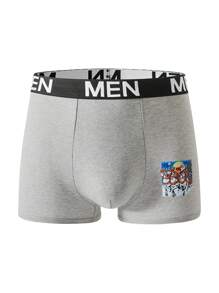 Snug Zone 3 件装 男士纯色拼布字母印花休闲平角内裤 - 彩色 - 查看 7