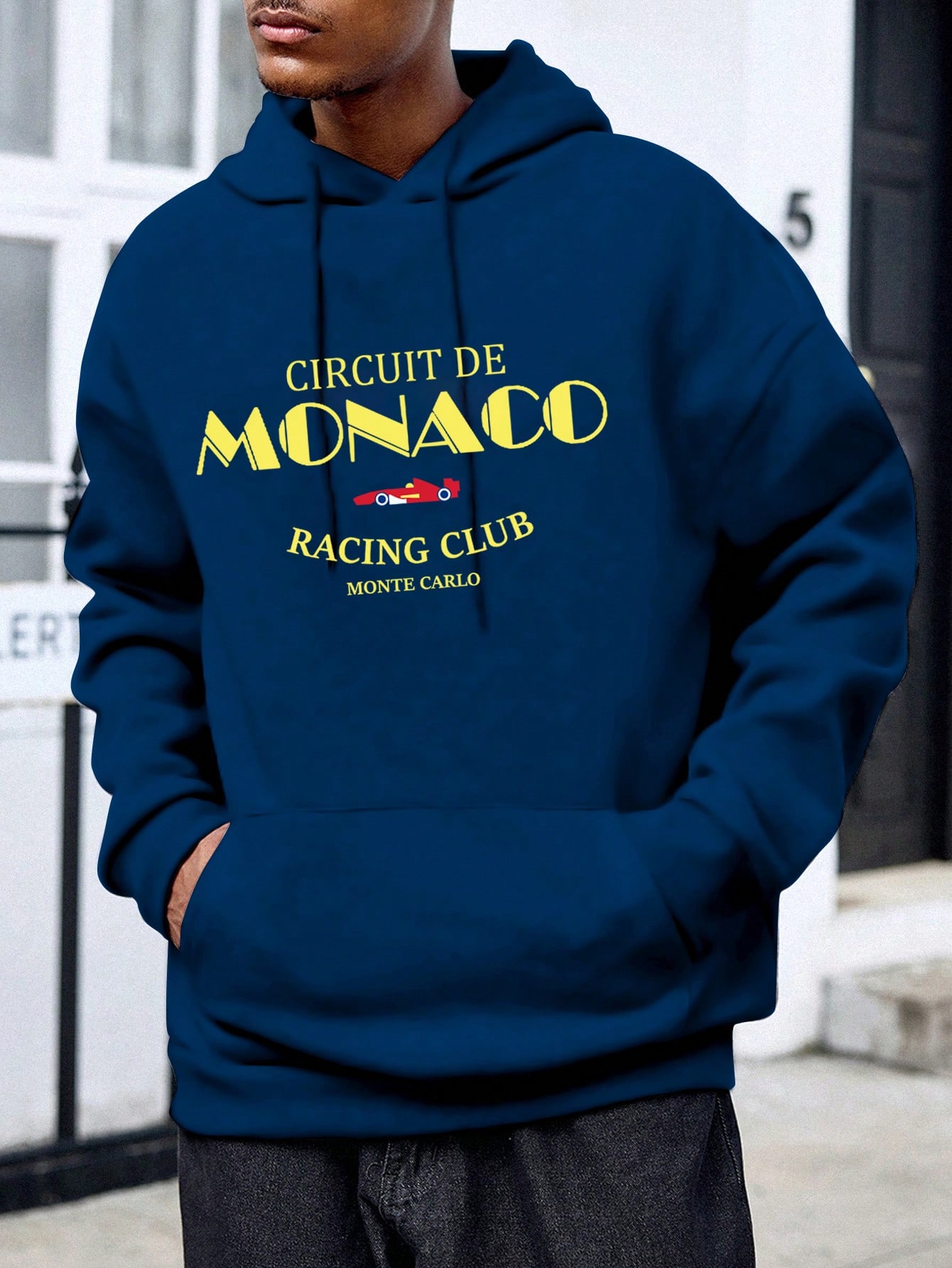 Manfinity Dauomo Men's Plus Simple Logo Print Hoodie