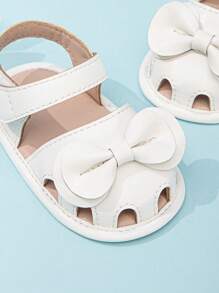 婴幼儿可爱白色蝴蝶结装饰凉鞋 - 白色 - 查看 4