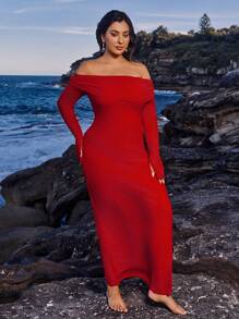 SHEIN VCAY Vestido de Navidad para mujer, Conjunto de vacaciones, Vestido de cumpleaños para mujer, Vestido de fiesta de Navidad, Vestido modesto de Navidad, Vestidos vintage para mujer, Vestido para citas, Vestido de punto, Vestido de Año Nuevo