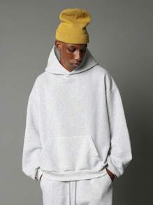 SUMWON Regular Fit Essential Overhead Hoodie And Flare Fit Sweatpants 2 Piece Set - Grey - View 3