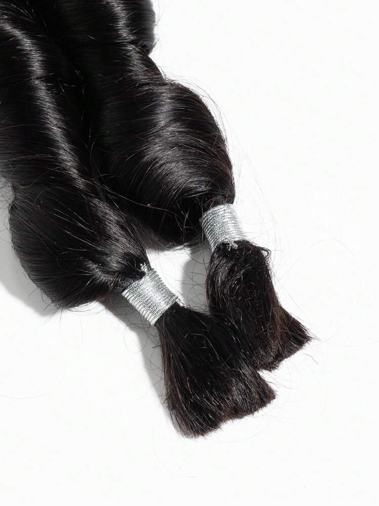 2 Pcs French Curl Bulk Human Hair Extenstion French Curl Braiding Hair For Goddess Braids BOHO Knotless Braids Locs Crochet Human Hair - S1 - View 6