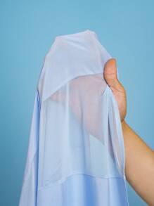 Côtesoire 女士刺绣花卉贴花吊带睡裙睡衣裙 - 淺藍色 - 查看 7