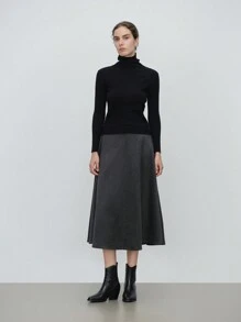 Aalyst Women's Charcoal A-Line Skirt For Daily Wear