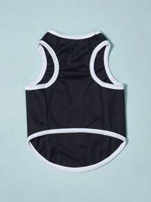 PETSIN 1pc Black Pet Graphic Printed King Crown Design Tank Top