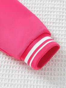 SHEIN 2 قطعة / مجموعة أسلوب كولوجياتي للفتيات جاكيت للربيع/الخريف والتنورة الكشكشية المناسبة للشارع والحفلات والخروجات والمدرسة - متعدد الألوان - مشاهدة 5