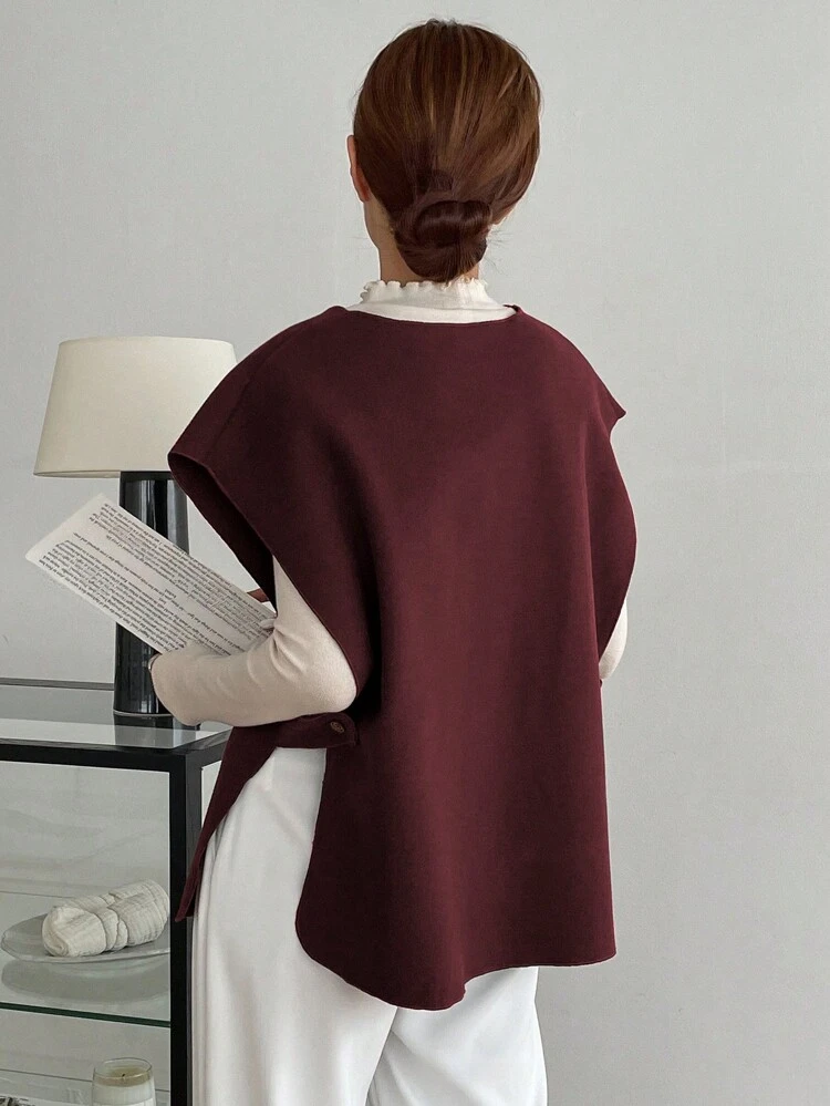Women's Solid Color Long Sleeve Casual Simplistic Knitted Vest Old Money Style Women Jacket,Fall Women Clothes Business Casual Woman Work Clothes Women Coats