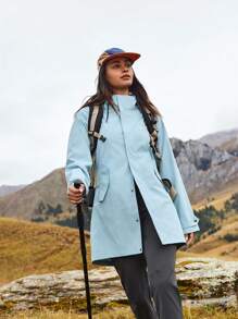 In My Nature 女士休闲户外拉链连帽夹克 - 淺藍色 - 查看 5
