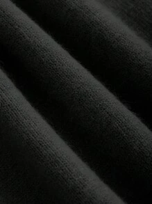 DAZY Women Solid Color Crew Neck Long Sleeve Regular Pullover Sweater, Autumn/Winter,Fall Women Clothes - Black - View 6