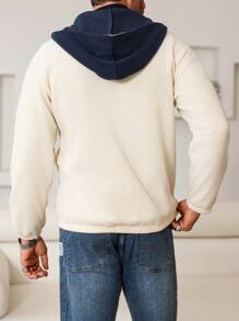 Manfinity Homme Men's Autumn/Winter Casual Hooded Sweatshirt With Pockets And Patchwork Design - Multicolor - View 2