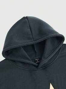 Manfinity EMRG Men's Casual Hooded Fleece Sweatshirt With Star And Letter Print