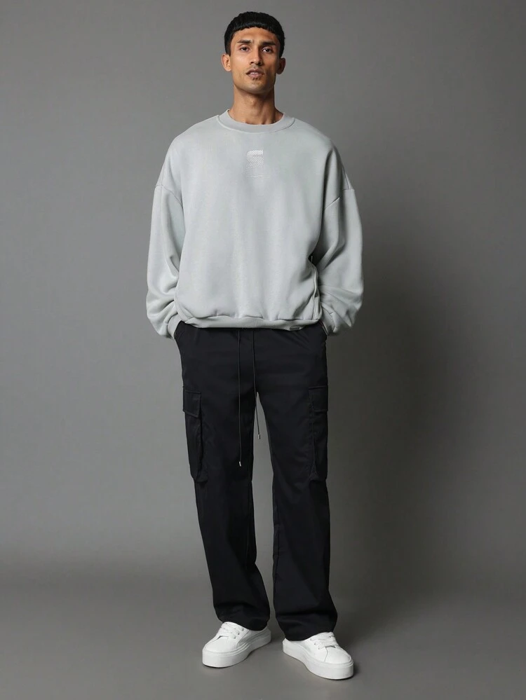 Moletom grande de algodão com mistura de streetwear