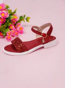 Mary Jane Casual Cute & Fashionable Red Glitter Breathable School Kids Sandals