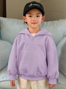 Dazy Kids Young Girls Solid Color Sweatshirt For Fall Sweatshirt - Purple - View 3