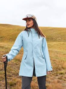 In My Nature 女士休闲户外拉链连帽夹克 - 淺藍色 - 查看 10