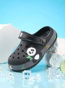 儿童简约透气拖鞋，适合日常休闲穿着和居家使用 - 黑色 - 查看 4