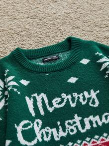 Manfinity VCAY Men's Knit Casual Loose Fit Graphic Color Block Designer Long Sleeve Pullover Sweater, Fashionable For Everyday Wear, Vacation, Boyfriend Gift, For Christmas