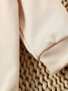 男婴休闲创意彩色字母标语图案长袖连体衣 - 米色 - 查看 4