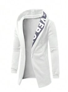 Manfinity LEGND Men's Letter Print Long Sleeve Casual Hoodie Sweatshirt, Autumn - White - View 3