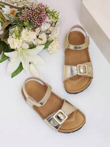 Girls Sandals Kids Princess Style Open Toe Flat Beach Sandals, New Summer Collection Middle & Big Children