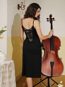 对比色蕾丝吊带睡衣睡裙节日季