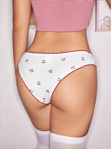 Snug Zone 3pack Heart Print Lettuce Trim Bow Front Panty Set Bow Tie