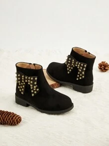 1 Pair Children Fashion Lemon Pattern Comfortable Warm Boots - Black - View 1