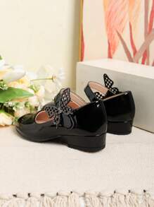 Giày thường ngày hình bướm xinh xắn cho bé gái, đa năng cho mùa thu/đông - màu đen - Xem 2
