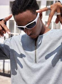 Manfinity Dauomo 男士长袖 T 恤打底衫秋冬季保暖内衣韩版时尚上衣 - 灰色 - 查看 3