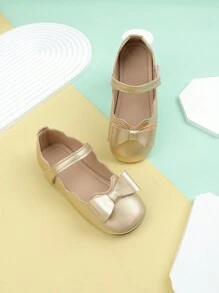 Sandalias con lazos plateados, suela suave antideslizante y cómoda para princesas - Dorado - Ver 6