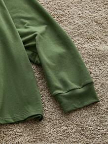 Manfinity VCAY Men's Knitted Fashion Everyday Casual Loose Long Sleeve T-Shirt, For Christmas - Green - View 4