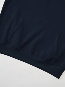 Manfinity Homme sweat-shirt à capuche ample pour hommes avec motif floral et slogan, épaules tombantes, doublure thermique, cordon de serrage