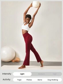 GLOWMODE 31" FeatherFit™ Ultra-High-Waisted Curved Seam Flared Leggings Pants Low Impact Yoga Daily