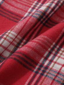 DAZY Christmas Plaid Sweet Ruffle Hem Loose Nightgown Pajama - Red - View 8