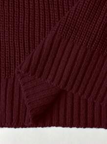 Franclia Pull casual à manches longues avec encolure en V et épaules tombantes, tailles plus, automne/hiver
