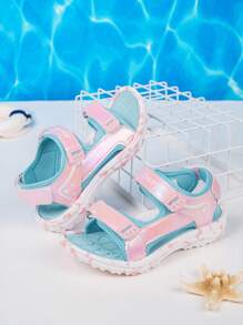 Boys' Spring/Summer Sports Sandals, Special Mirror-Finish Upper, Dual Non-Slip Sole, Contrast Color Design, Fashionable & Cool, Suitable For Daily Wear, Beach Vacation, Holiday Party, Beach Sandals - Multicolor - View 4