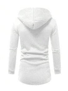 Manfinity LEGND Men's Letter Print Long Sleeve Casual Hoodie Sweatshirt, Autumn - White - View 2