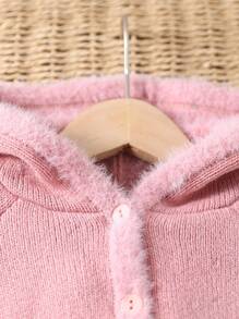 Babymeisje Warm Fleece Capuchon Cardigan Sweater Jas, Ontworpen Voor Praktische Warmte In Herfst/Winter. Het Thermisch Gevoerde Ontwerp Biedt Warmte En Koude Bescherming.
