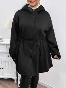 SHEIN CURVE+ Plus Size Modieus Getailleerd Hoodie Jack