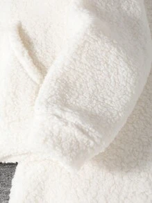 Mainfolk Unisex Polar Bear Graphic Embroidery Loose Drop Shoulder Hooded Sweatshirt & Drawstring Waist Straight Leg Pants Set, For Fall Winter - White - View 6