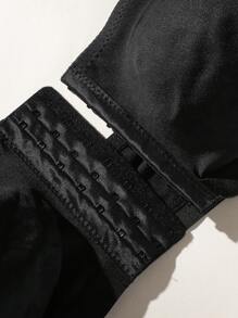 Plus Size Front Closure Wireless Bandeau Bra, 1pc - Black - View 7