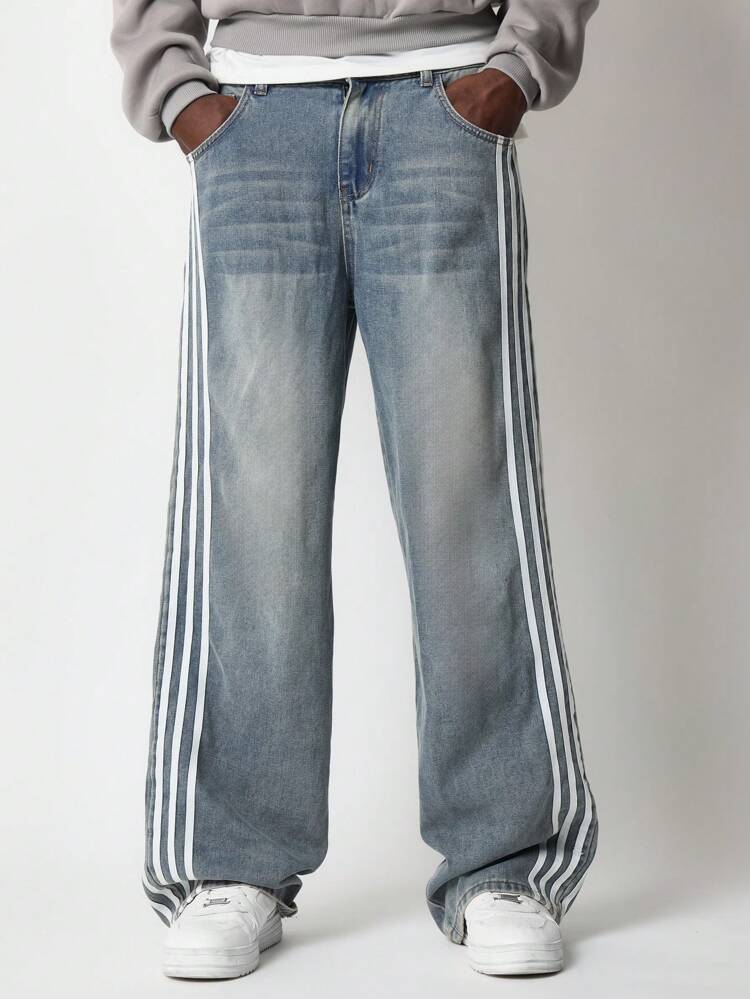 Loose Fit White Tape Jean