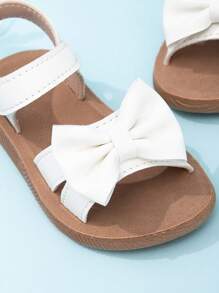婴儿可爱白色蝴蝶结装饰凉鞋 - 白色 - 查看 6