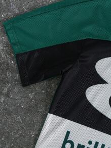 Manfinity Roghcode Áo thun polo tay ngắn in chữ đơn giản, rộng rãi cho nam - Nhiều màu - Xem 5