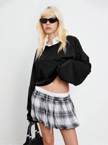 Lunelith SHEIN Lunessa Sudadera casual de cuello redondo en unicolor para mujer