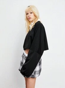 Lunelith SHEIN Lunessa Sudadera casual de cuello redondo en unicolor para mujer