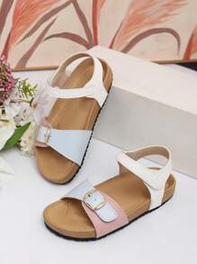 Girls Sandals Kids Princess Style Summer New Open Toe Flat Beach Sandals For Toddlers & Little Girls