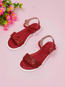 Mary Jane Casual Cute & Fashionable Red Glitter Breathable School Kids Sandals