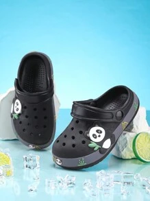 儿童简约透气拖鞋，适合日常休闲穿着和居家使用 - 黑色 - 查看 6